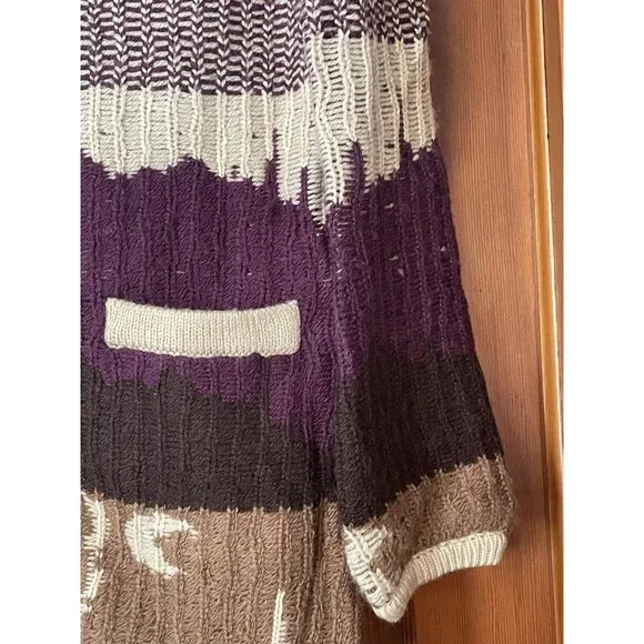 Vero Moda Knit Hooded Button Down Sweater Hoodie Brown Size Small NEW Boho - Picture 7 of 16